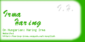 irma haring business card